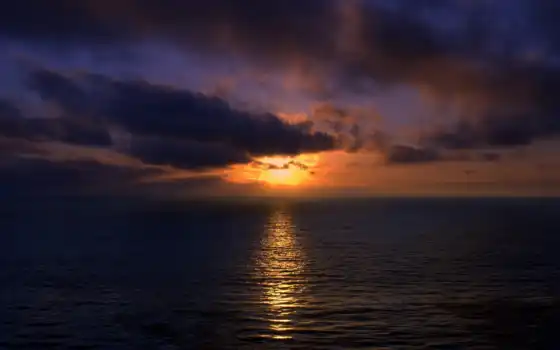 закат, природа, океан, небо, изображение, солнце, море, восход солнца,