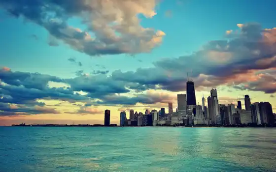 chicago, galaxy, america, usa, иллинойс, небоскребы, здания, edge, 
