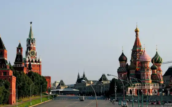 cathedral, basil, москва, square, red, кремль, россия, санкт, башня, 