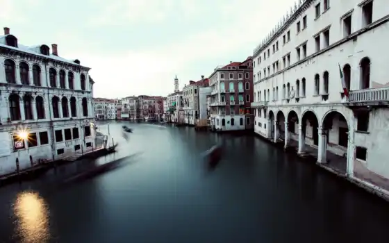 canal, venice, grand, building, italy, timelapse