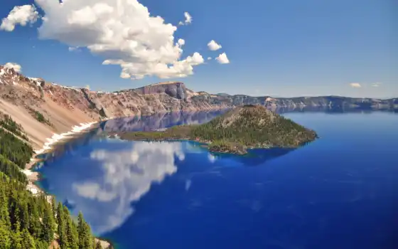 озеро, кратер, горные породы, национальный, солнечный,