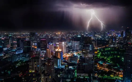lightning, bangkok, thai, phaya, буря, thanon, free