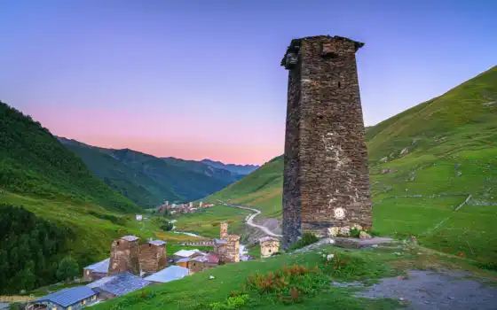 гора, башня, всегда, pomnim, svanetus, грузия