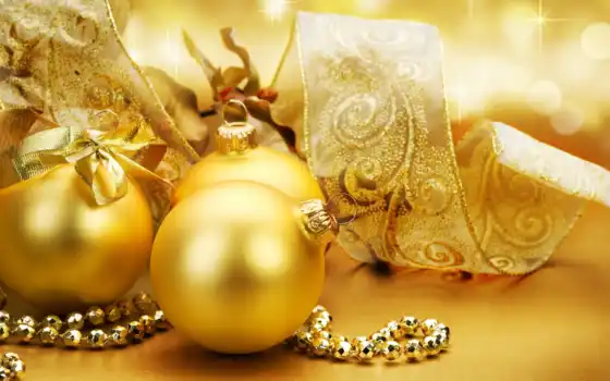 рождество, христовы, золотые, новые, праздничные, художественные, золотые, елку, год, глобусы, кубка,