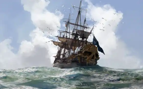 корабль, пиратский, hdpic, clubpiratskii
