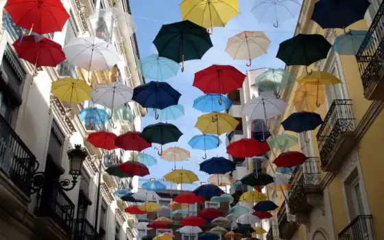 зонтик, улита, город, разноцветный, стихи