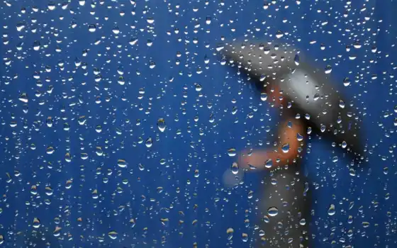 дождь, девушка, drop, сток, glass, силуэт, zapotet, зонтик, cover