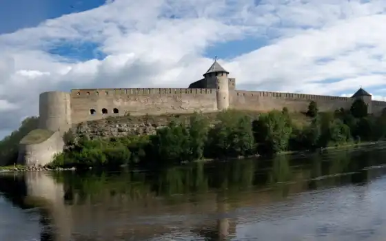крепость, река, замок