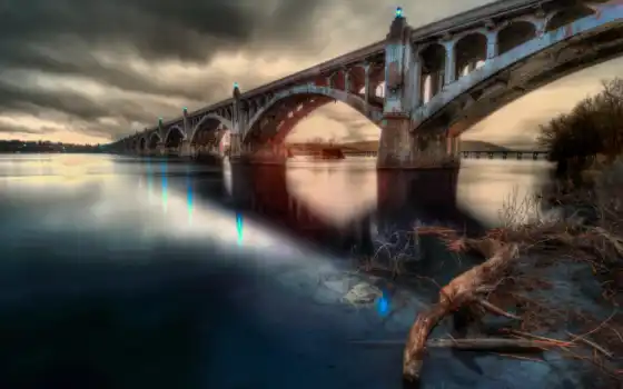 мост, вода