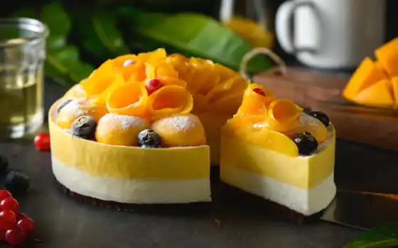 торт, манго, десерт