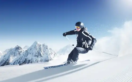 спорт, лыжи, снег, спуск, спорта, 