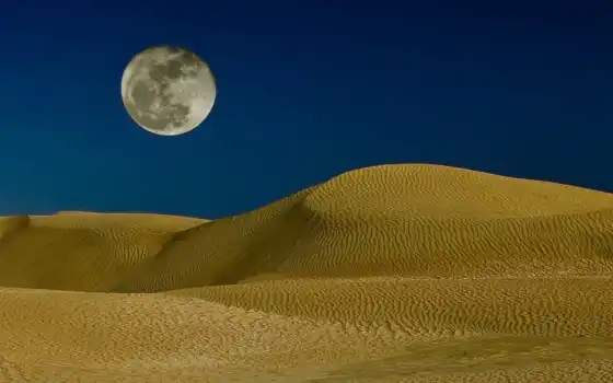 пустыня, природа, луна, фон