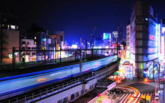 tokio, городские, japanese, пейзажи -, tokyo, nillire, здания, ночь, 