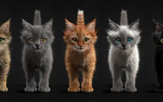 котенок, кот, серый, браун