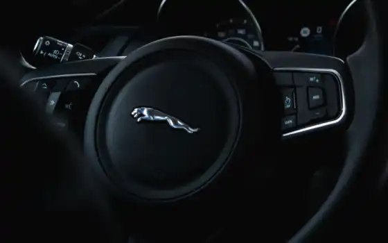 jaguar, рулевое, колесо, часы
