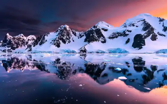 закат, антарктида