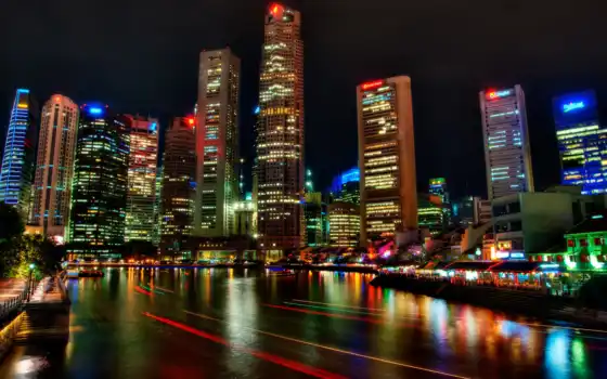 singapore, ночь, река, город, festival, 