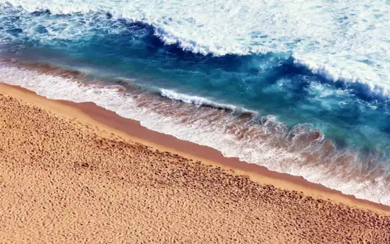 , пляж, берег, волны, песок