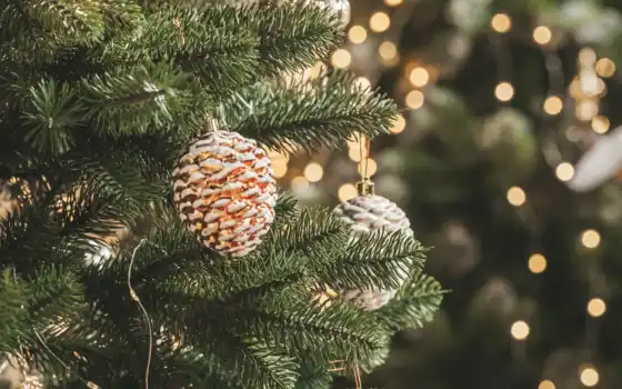декорация, год, новое, дерево, рождество