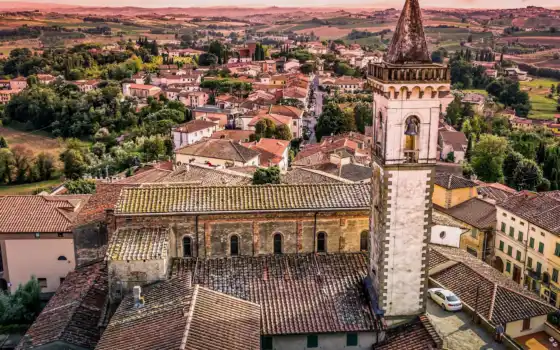 tuscany, italy, church, панорама, крыши, санта, croce, нравится, здания, 
