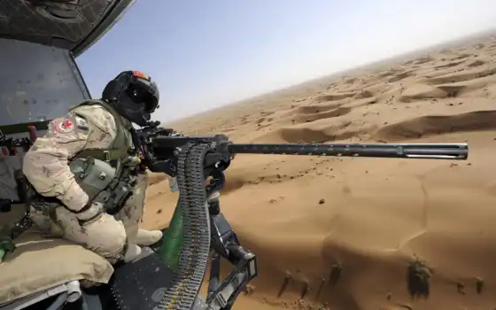 ametralladora, вертолет, ubackground, soldado, пустыня, pantalla