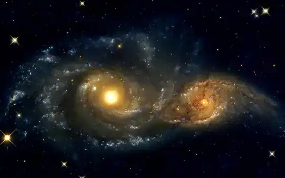 галактики, нгк, спираль, изображение, два, катание, космология, наса, галактика,