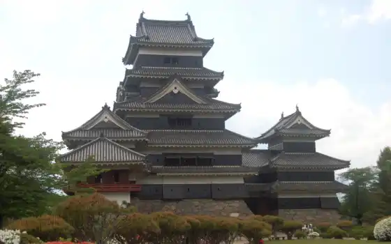 япония, tokyo, замок, castle, взгляд, замки, вечер, 