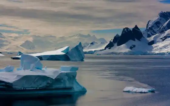 айсберг, таяние, земля, антарктида, четвертый, второй, другой, пласт,