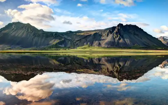 исландия, льду, фьорды, горы, цвет,