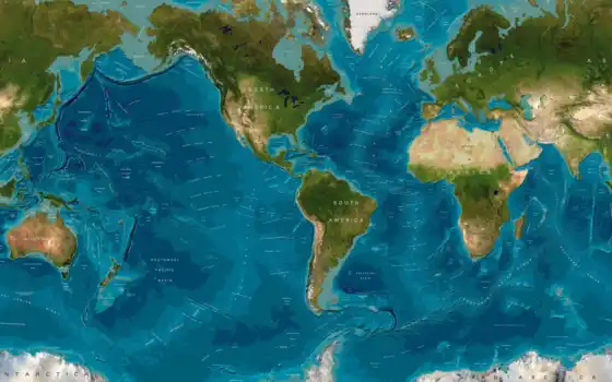океан, мир, мир, карта