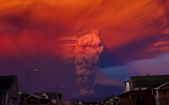 катастрофа, вулкан, природные
