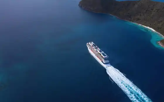 лайнер, корабль, море, пассажирский, 