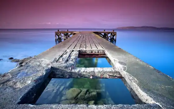 природа, море, мост