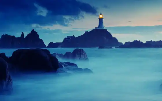 маяк, природа, океан, камни, картинка, 