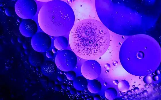 фиолетовый, круг, пузырь, синий, вода
