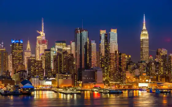 new, york, город, ночь, фотообои, rub, manhattan, цена, skyline, 