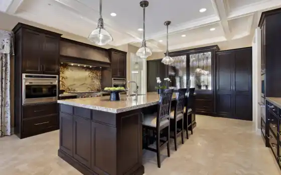 kitchen, dark, cabinets, with, gh, wood, white, custom, kitchens, traditional, 
