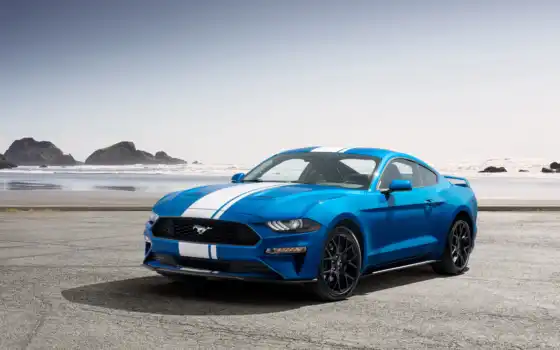 ford, mustang, ecoboost, shelby, pack, car, blue,