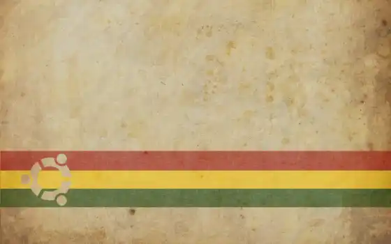 убунту, лого, красный, жёлтый, зелёный, грязный, бежевый