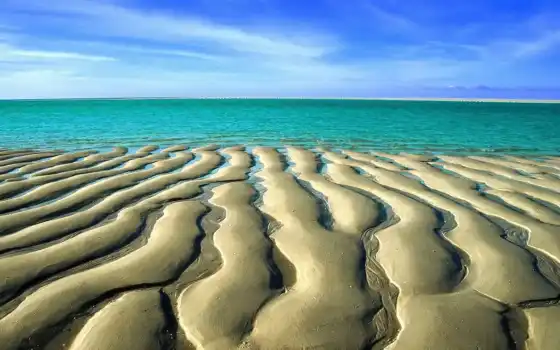 песок, красивый, рябь