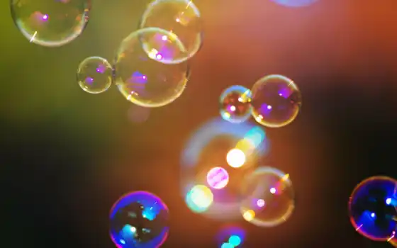 мыльные пузыри, макро, разноцветный