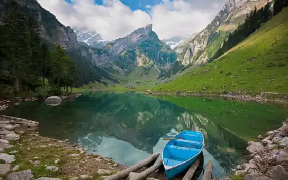 природа, гора, озеро