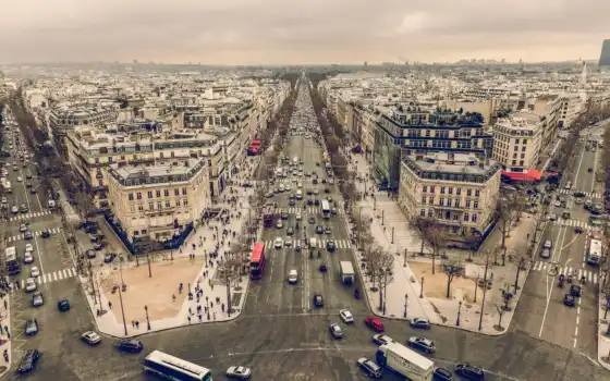 париж, cityscapes, streets, widescreen, франция, arc, free, 
