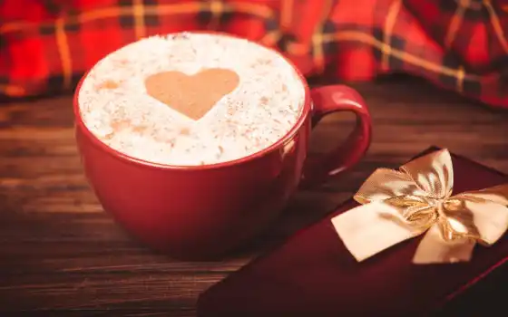 кофе, день, февраль, валентин, очаровательный, романтичный