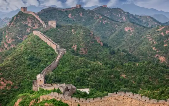 landmark, great, китаянка, стена, jinshanling, место