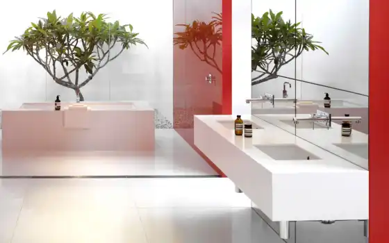 комнаты, ванная, комната, ванной, стиле, ванные, красный, dizain, 