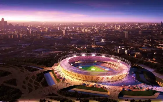 стадион, футбол, london, opening, carrying, олимпийский, game, much, world, спичка
