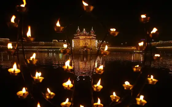 фото, храм, festival, золотистый, sikh, guru, illuminate