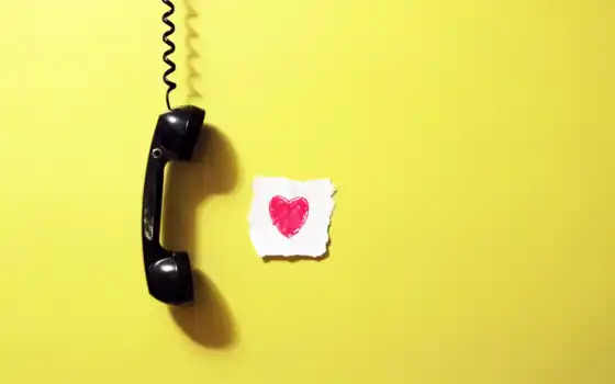 телефонная, трубка, стена, сердце, бумажка, 