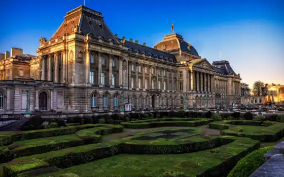 брюссель, дворец, park, royal, бельгия, город, design, even, shrub